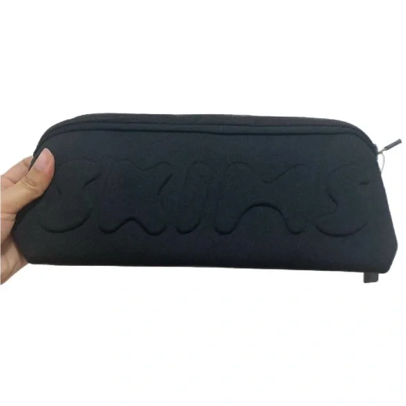 2 total SKIMS black neoprene travel pouch cases makeup lingerie bags NEW - Picture 6 of 6
